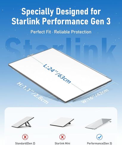 Starlink Gen 3 PC Protective Case Cover,Hard Shell Satellite Dish Accessories Protector for Starlink Gen3, Waterproof, Shockproof, Signal-Safe Design, to Shield from Rocks, Sand, and Hail in Kuwait