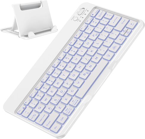 OMOTON Bluetooth Keyboard for Samsung Tablet, with 7 Colors Backlight Rechargeable Wireless Keyboard for Galaxy Tab A9+/A9+ Plus/S9/S9 Plus/S9 FE etc, Compatible with Android/Windows/iOS in Kuwait