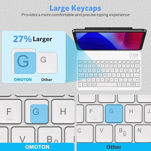 OMOTON Bluetooth Keyboard for Samsung Tablet, with 7 Colors Backlight Rechargeable Wireless Keyboard for Galaxy Tab A9+/A9+ Plus/S9/S9 Plus/S9 FE etc, Compatible with Android/Windows/iOS in Kuwait