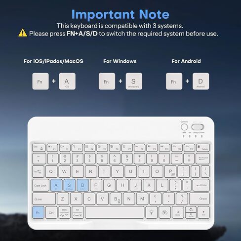 OMOTON Bluetooth Keyboard for Samsung Tablet, with 7 Colors Backlight Rechargeable Wireless Keyboard for Galaxy Tab A9+/A9+ Plus/S9/S9 Plus/S9 FE etc, Compatible with Android/Windows/iOS in Kuwait
