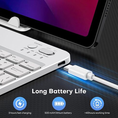 OMOTON Bluetooth Keyboard for Samsung Tablet, with 7 Colors Backlight Rechargeable Wireless Keyboard for Galaxy Tab A9+/A9+ Plus/S9/S9 Plus/S9 FE etc, Compatible with Android/Windows/iOS in Kuwait