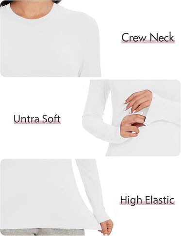 1/4 Pack Womens Long Sleeve Shirts Tops Loose Fit Basic Crew Neck Tee T Shirts Ultra Soft Blouses Tops in Kuwait