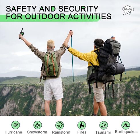 Walkie Talkies Long Range for Adult, MT10 Rechargeable Walkie Talkies FRS Two Way Radio, NOAA, 1200mAh Li-ion Battery USB-C Cable, LED Flashlight, VOX Walkie Talkie for Hiking Camping 2Pack in Kuwait