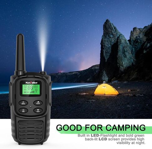 Walkie Talkies Long Range for Adult, MT10 Rechargeable Walkie Talkies FRS Two Way Radio, NOAA, 1200mAh Li-ion Battery USB-C Cable, LED Flashlight, VOX Walkie Talkie for Hiking Camping 2Pack in Kuwait