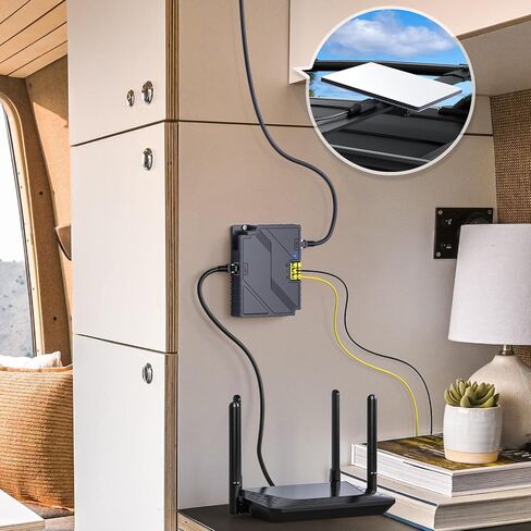 XLTTYWL Starlink Mini 12V Adapter Kit, 150W 3 in 1 GigE Passive & ESD Protection Mini Starlink 12v with USB & Type-C Power Output and DC Step UP Converter DC 9-36V/200W for Starlink Mini Dishy in Kuwait