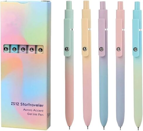 sencoo 5 pack Blue Gel Pens and Refills 0.5mm Fine Point Quick Drying Ink Smooth Writing Retractable Pens Student Pens (style1) in Saudi Arabia