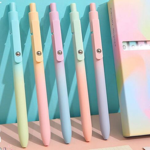 sencoo 5 pack Blue Gel Pens and Refills 0.5mm Fine Point Quick Drying Ink Smooth Writing Retractable Pens Student Pens (style1) in Saudi Arabia
