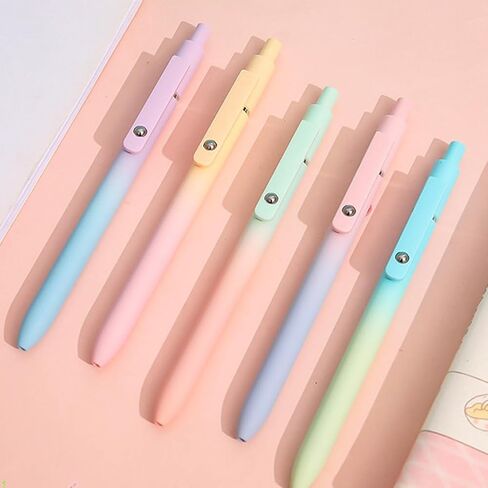 sencoo 5 pack Blue Gel Pens and Refills 0.5mm Fine Point Quick Drying Ink Smooth Writing Retractable Pens Student Pens (style1) in Saudi Arabia