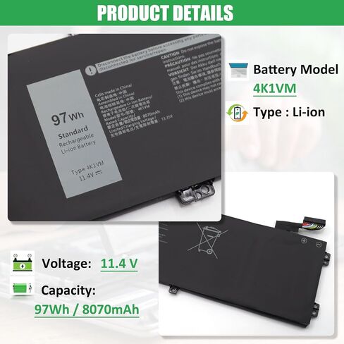 9F4FN بطارية كمبيوتر محمول بديلة لـ Dell Latitude 7320 قابلة للفصل Inspiron 14 3420 Series 09F4FN 2VKW9 8PK6G 7.6V 40Wh 5000mAh in Saudi Arabia