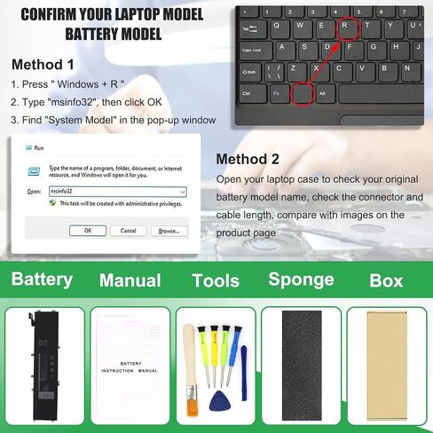 9F4FN بطارية كمبيوتر محمول بديلة لـ Dell Latitude 7320 قابلة للفصل Inspiron 14 3420 Series 09F4FN 2VKW9 8PK6G 7.6V 40Wh 5000mAh in Saudi Arabia