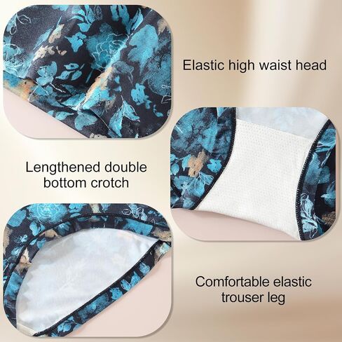 Womens Underwear Cotton High Waist Panties for Women Pack Tummy Control Floral Print Ladies Briefs Multipack in Saudi Arabia