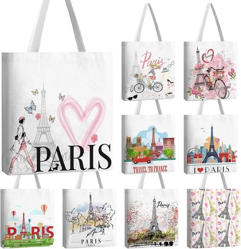 9 Pcs Coquette Party Pink Bow Tote Canvas Bags Souvenir Gift Grocery Shopping Tote Bag for Travel Gifts in Kuwait
