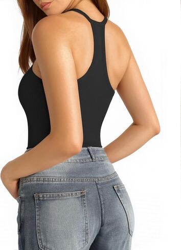 MANGOPOP Women's V Neck Tank Tops Racerback Slim Fit Workout Tanks Sleeveless Ribbed Summer Trendy Top 2025 in Saudi Arabia