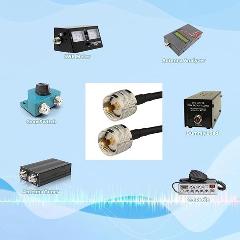 SUPERBAT PL259 كابل UHF RF كابل محوري محوري 6.56 قدم + طقم محول 3 قطع، كابل UHF + طقم محول SMA/BNC/PL259/SO239 لـ CB، والهواة، ومقياس SWR، وتطبيقات الراديو ثنائية الاتجاه in Saudi Arabia