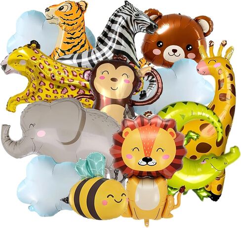 4PCS Tiger Shaped Foil Balloons – Animal Tiger Foil Mylar Animal Balloons Jungle Theme Party Birthday Party Safari Zoo Jungle Theme for Birthday in Kuwait