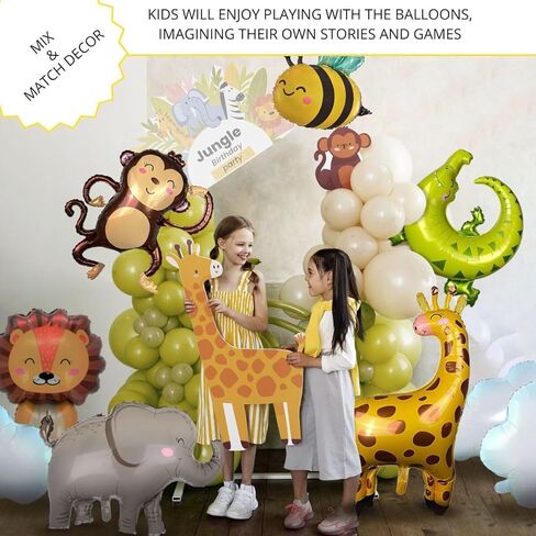 4PCS Tiger Shaped Foil Balloons – Animal Tiger Foil Mylar Animal Balloons Jungle Theme Party Birthday Party Safari Zoo Jungle Theme for Birthday in Kuwait