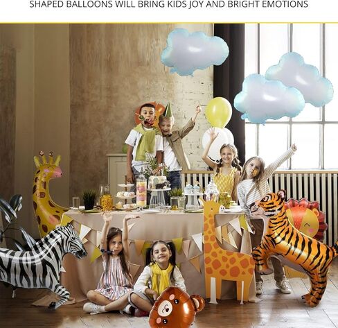 4PCS Tiger Shaped Foil Balloons – Animal Tiger Foil Mylar Animal Balloons Jungle Theme Party Birthday Party Safari Zoo Jungle Theme for Birthday in Kuwait