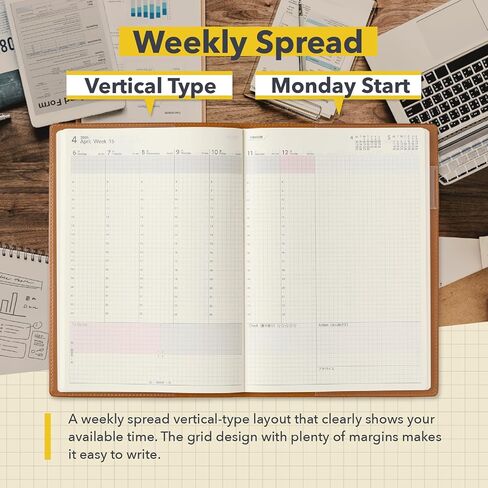 NOLTY Business Basic Diary A5 Weekly Planner 2025, April Start, Japanese Edition, Blue in Kuwait