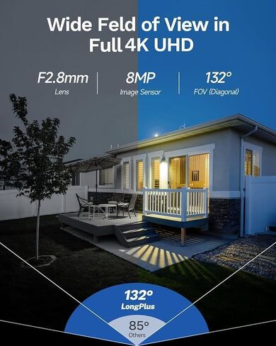 نظام كاميرات الأمن Longplus ، 4K-UHD 16CH NVR 8MP نظام أمن المنزل السلكي الداخلي في الهواء الطلق ، 8 كاميرات Poe Dome ، LED SPOT LIGH in Kuwait