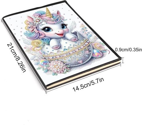 JISHSHAY Diamond Art Notebook Journal Diamond Painting Note Book Gem Art Sketchbook Gem Painting Diary Mosaic Kits for Adults Blank Notebook with Special Drills 14.5×21cm/5.7×8.26in Gnome in Saudi Arabia