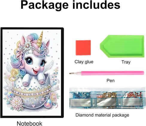 JISHSHAY Diamond Art Notebook Journal Diamond Painting Note Book Gem Art Sketchbook Gem Painting Diary Mosaic Kits for Adults Blank Notebook with Special Drills 14.5×21cm/5.7×8.26in Gnome in Saudi Arabia