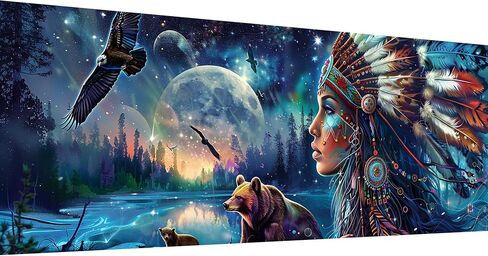 SKRYUIE 5D Large Diamond Painting Kits African American - DIY Diamond Art Kits for Adults African, Full Round Drill - Crystal Embroidery Cross Stitch - Craft for Wall Decor - 12x30 inch / 30x80 cm in Saudi Arabia