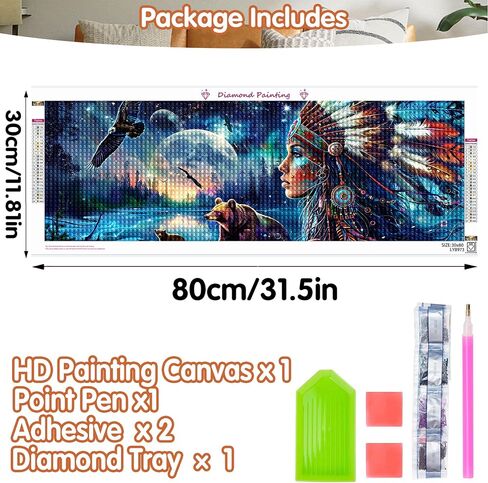 SKRYUIE 5D Large Diamond Painting Kits African American - DIY Diamond Art Kits for Adults African, Full Round Drill - Crystal Embroidery Cross Stitch - Craft for Wall Decor - 12x30 inch / 30x80 cm in Saudi Arabia