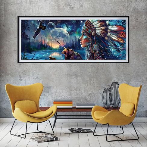 SKRYUIE 5D Large Diamond Painting Kits African American - DIY Diamond Art Kits for Adults African, Full Round Drill - Crystal Embroidery Cross Stitch - Craft for Wall Decor - 12x30 inch / 30x80 cm in Saudi Arabia