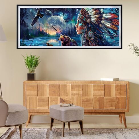 SKRYUIE 5D Large Diamond Painting Kits African American - DIY Diamond Art Kits for Adults African, Full Round Drill - Crystal Embroidery Cross Stitch - Craft for Wall Decor - 12x30 inch / 30x80 cm in Saudi Arabia