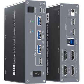 10GBPS USB C SWITCHER 2 شارك أجهزة الكمبيوتر 2 USB-C و 2 USB-A الأجهزة 2 المحمول مفتاح USB-C لكاميرا Mouse Mouse Camera USB ، مفتاح USB مع كابلات بيانات USB-C و REMOTE السلكية in Kuwait