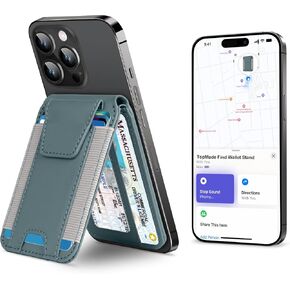 TopMade for Magsafe Wallet, Works with Apple Find My, Strongest Magnetic Wallet for iPhone 16/15/14/13/12 Series, for iPhone Wallet with Adjustable Stand, 9 Cards Holder, RFID Blocking, Black in Kuwait