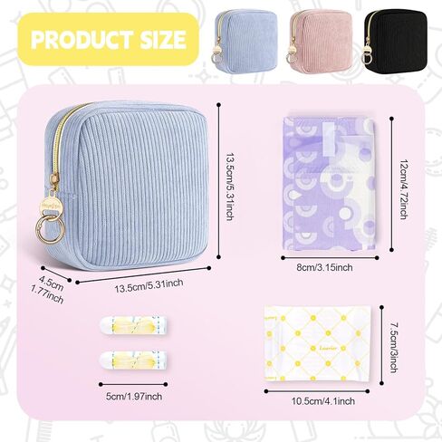 مجموعة الفترة الأولى للبنات ، حقيبة تخزين منديل صحية لطيفة ، حامل السدادات من أجل المحفظة ، هدايا الفترة الأولى (الأزرق) in Kuwait