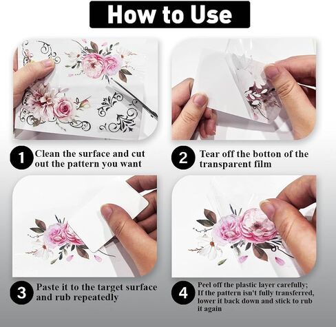 PLIGREAT 3 Sheets Floral Bird Rub on Transfer for Crafts, 6" X 12" Vintage Newspaper Furniture Transfer Decals Waterproof UV Transfer Sticker for Drawer Cabinet Ceramic Scrapbook Journal Decorative in Saudi Arabia
