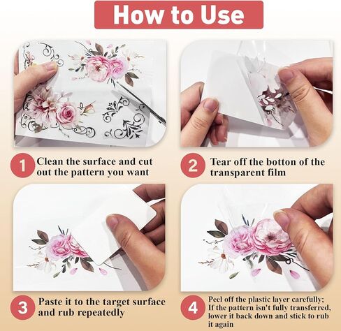 pligreat 3 أوراق فرك الطيور الزهرية على النقل للحرف اليدوية ، 6 "× 12" أجهزة نقل الأثاث من الصحيفة in Kuwait