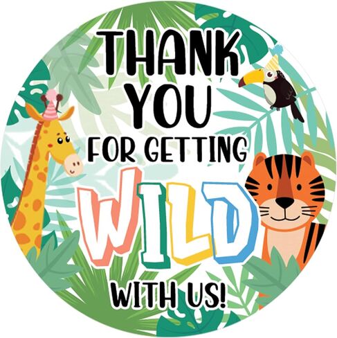 Wild Jungle Birthday Party Water Bottle Labels Party Animal Birthday Decorations, 24 Count in Saudi Arabia