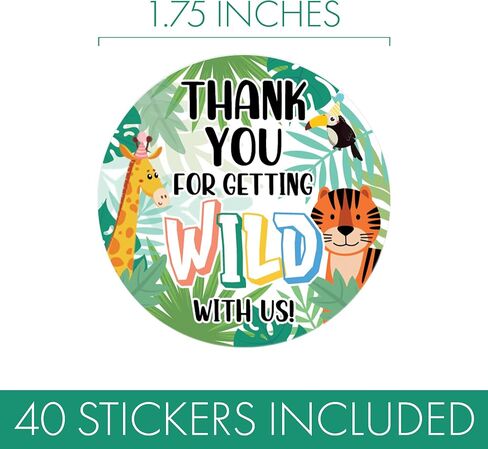 Wild Jungle Birthday Party Water Bottle Labels Party Animal Birthday Decorations, 24 Count in Saudi Arabia