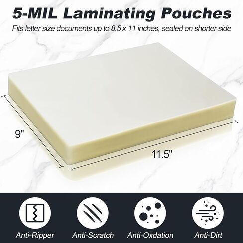 5 Mil Thermal Laminating Sheets 30 Packs, 9" x 11.5" Clear Laminating Pouches Holds 8.5 x 11 Inch Sheet Lamination Plastic Paper for Laminator, School Office Supplies Laminate in Kuwait