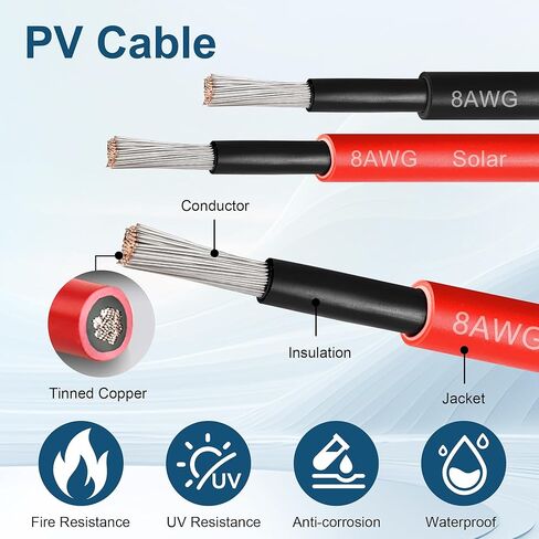 10 أقدام 10AWG كابل تمديد لوحة الطاقة الشمسية ، سلك امتداد 10 أقدام ، 5 أقدام و 10 أقدام و 30 قدمًا 30ft 50ft 50ft in Kuwait