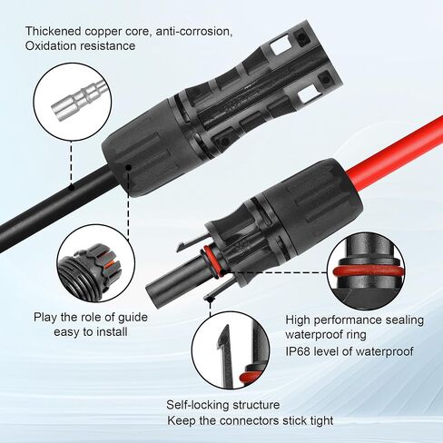 10 أقدام 10AWG كابل تمديد لوحة الطاقة الشمسية ، سلك امتداد 10 أقدام ، 5 أقدام و 10 أقدام و 30 قدمًا 30ft 50ft 50ft in Kuwait