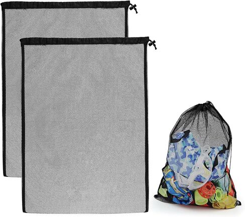 2 Pcs Mesh Dive Bag, 16.5x12.6In(42 * 32cm) Diving Mesh Bags with Shrink Lock and Dive Flag Mark, Nylon Drawstring Bag for Scuba Gear, Fit for Diving, Snorkeling, Underwater Photography in Kuwait