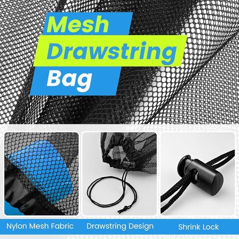 2 Pcs Mesh Dive Bag, 16.5x12.6In(42 * 32cm) Diving Mesh Bags with Shrink Lock and Dive Flag Mark, Nylon Drawstring Bag for Scuba Gear, Fit for Diving, Snorkeling, Underwater Photography in Kuwait