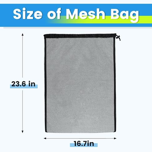 2 Pcs Mesh Dive Bag, 16.5x12.6In(42 * 32cm) Diving Mesh Bags with Shrink Lock and Dive Flag Mark, Nylon Drawstring Bag for Scuba Gear, Fit for Diving, Snorkeling, Underwater Photography in Kuwait