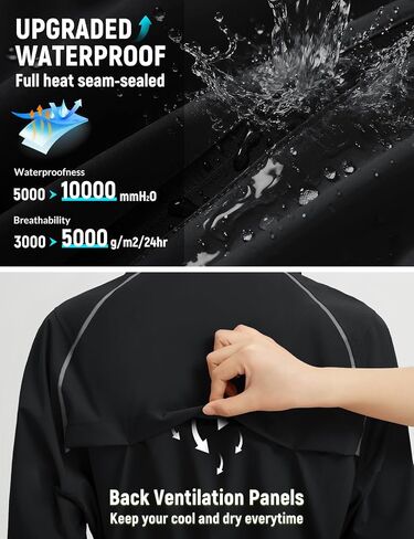 baleaf Women's Rain Jackets Waterproof Windbreaker Packable Lightweight Cycling Running Jacket Hiking Gear Reflective Hooded in Saudi Arabia