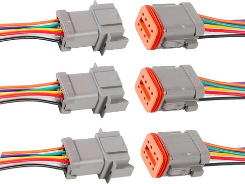 DIANN 3 Sets 4 Pin DT Connectors Waterproof Kit 4 Pin Connectors Male and Female Wire 16 AWG Waterproof Male Female Plug Socket Quick Disconnect for Car Truck Boat in Saudi Arabia