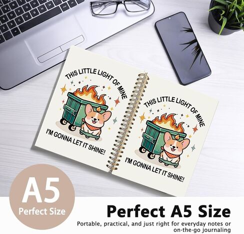 لطيف مجلة Notebost مجلة Noteboor Fire Fire ، القوس الوردي اللطيف للنساء للنساء ، هدايا مكببة النار ، هدايا المكاتب المضحكة لزملاء العمل ، 5.5 × 8.3 بوصة in Kuwait