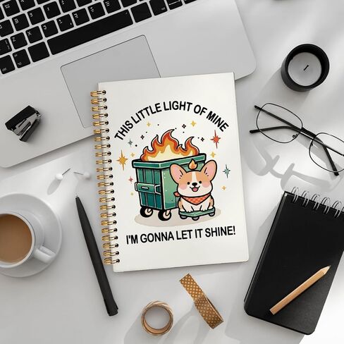 لطيف مجلة Notebost مجلة Noteboor Fire Fire ، القوس الوردي اللطيف للنساء للنساء ، هدايا مكببة النار ، هدايا المكاتب المضحكة لزملاء العمل ، 5.5 × 8.3 بوصة in Kuwait