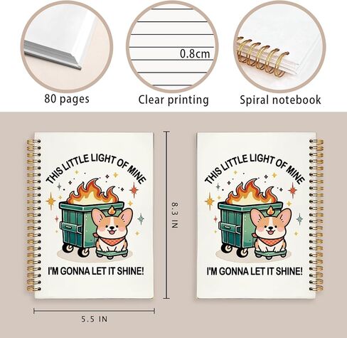 لطيف مجلة Notebost مجلة Noteboor Fire Fire ، القوس الوردي اللطيف للنساء للنساء ، هدايا مكببة النار ، هدايا المكاتب المضحكة لزملاء العمل ، 5.5 × 8.3 بوصة in Kuwait