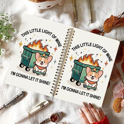 لطيف مجلة Notebost مجلة Noteboor Fire Fire ، القوس الوردي اللطيف للنساء للنساء ، هدايا مكببة النار ، هدايا المكاتب المضحكة لزملاء العمل ، 5.5 × 8.3 بوصة in Kuwait