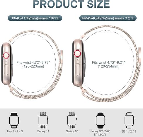 Original Stainless Steel Mesh Loop Compatible with Apple Watch Bands Women | Men 38mm 40mm 41mm 42mm 44mm 45mm 46mm 49mm, Magnetic Clasp for iWatch Bands Series 11 10 9 8 7 6 5 4 Ultra SE 3 2 1 in Saudi Arabia
