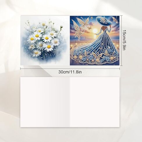 JISHSHAY 6 PCS Diamond Art Cards Diamond Art Greeting Cards Diamond Painting Greeting Cards Diamond Painting Kits Birthday Cards Diamond Art Kits Blank Cards for Holiday Birthday with Envelope Flower in Saudi Arabia